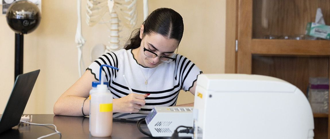 A student working in a lab