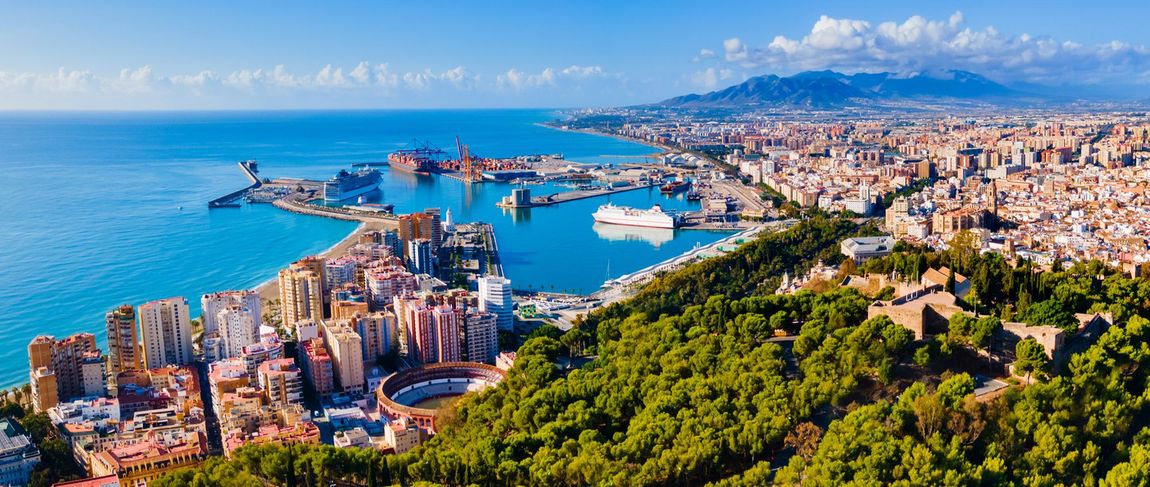 Aeiral photo of Malaga city in Spain