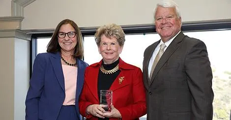 President Ann McElaney-Johnson with 