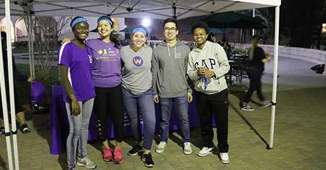 A team from one of the games of nighttime Capture the Flag on campus during Wellness Week.
