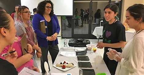 Students share their culinary creation during the 
