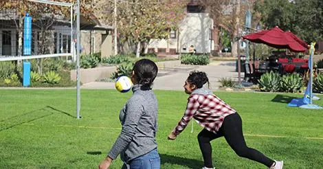 Volleyball was one of several sports that got students moving more during Wellness Week 2018.