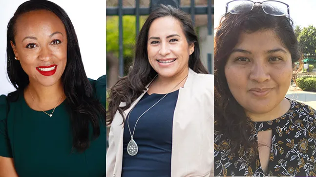 The Mount's newest Alumnae Association board members (from left to right): Jenelle Benoit '99, Brenda Lopez '06 and Eunice Salinas '09.