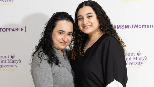Valencia with her mother, Erika Martinez. Although Valencia had practiced her Scholarship Luncheon speech in front of her mother, she intentionally left out the section thanking her and crediting her mother’s support for her accomplishments. Her surprised mother couldn’t hold back her tears.