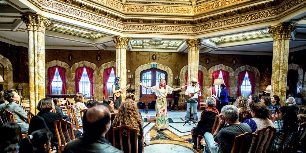 Maya Jupiter performs with Los Cambalache during Mount Saint Mary's first-ever Women in Music Festival.