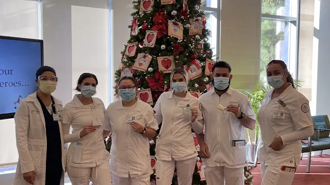 Left to right: Mount instructor and Torrance Memorial Medical Center RN Maria Huskins, Hanan Hawa, Rosemary Houlihan, Hailey Kayatta, Jose Manzo and Alex Thomas.