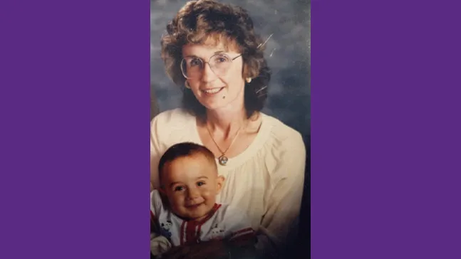 Jane Ellen Crawford, long-time faculty member of history and humanities, loved her students, stray dogs and cats, and, most of all, her son Nathaniel. Both mother and son are shown here in a decades-old photograph.