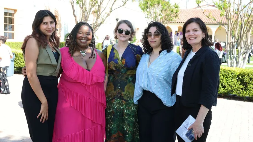 Music students with Therese Fassnacht, DMA, chair of the Department of Music.