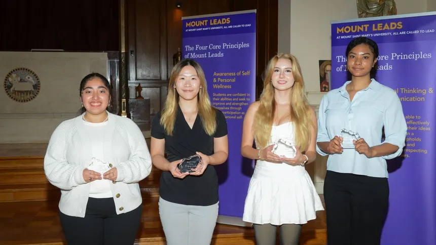 Left from right: Emerging Leaders Award recipients Zuleyka Portela De Leon, Priscilla Tso, Kiara Young and Cheyenne Clark.