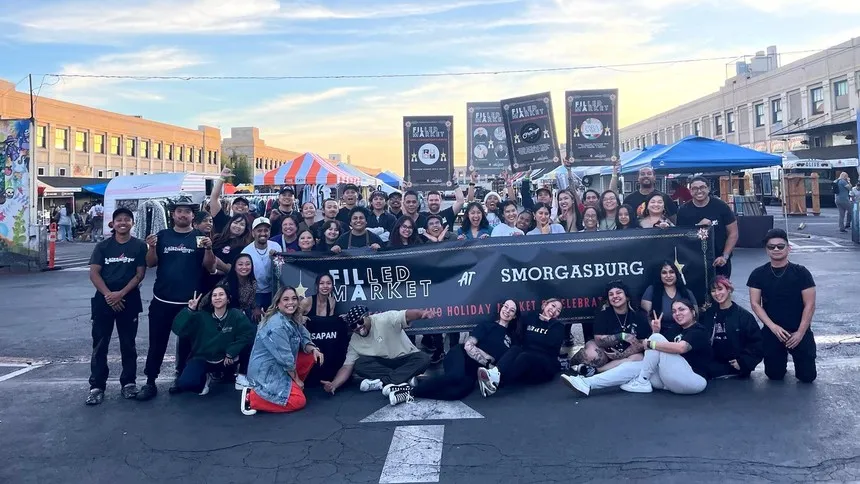 Lauren celebrates with the USAPAN team and vendors at Filled Market, the cultural marketplace she co-founded to uplift Filipino American and AAPI entrepreneurs in Los Angeles.
