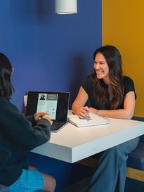 Students studying together at a table