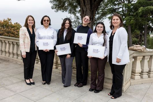 Students with President Ann