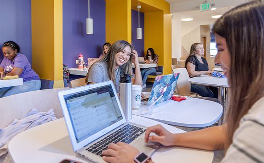 A group of students at the Doheny cafeteria.