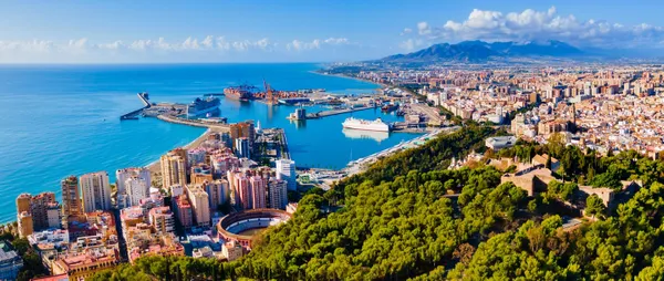 Aeiral photo of Malaga city in Spain
