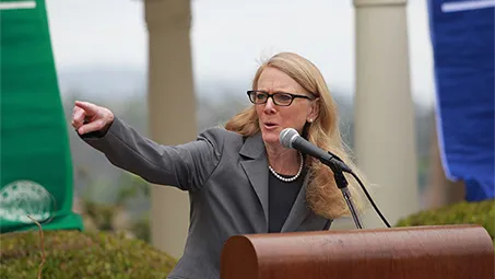 Helen Boutrous, PhD, JD, associate professor and former director of the pre-law program at Mount Saint Mary’s, arrived at the Mount two decades ago.