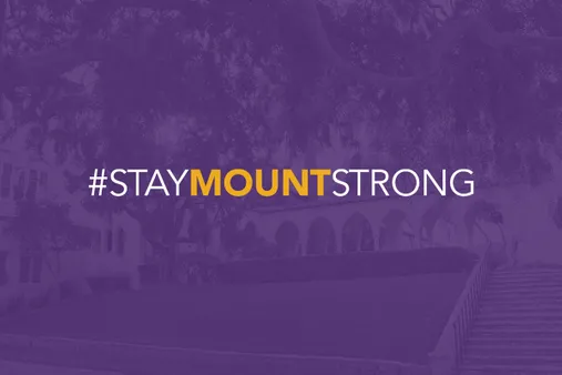 Virtual backgrounds and other #StayMountStrong graphics are available to download.