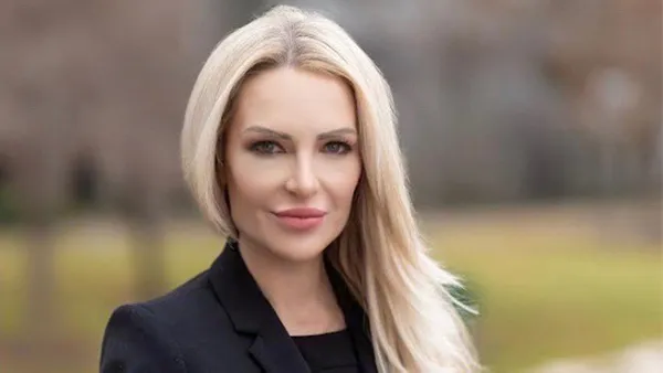 A woman looking at the camera.