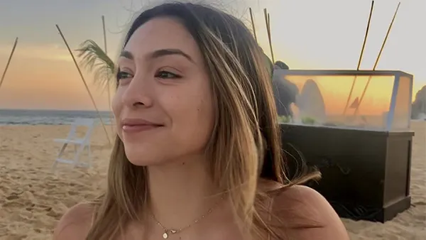 A portrait of a woman smiling