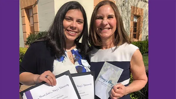 President Ann McElaney-Johnson with Alicia Mercado.