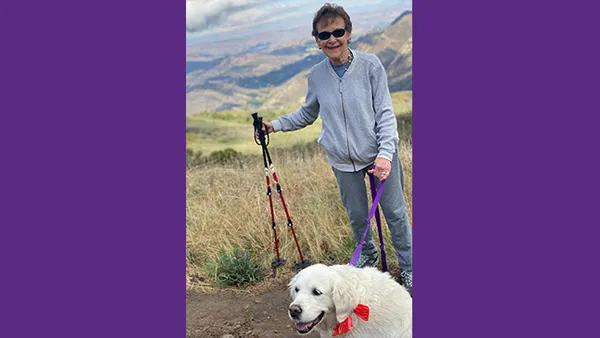 Eileen (Murphy) Bigelow '65 with beloved dog Callie, 