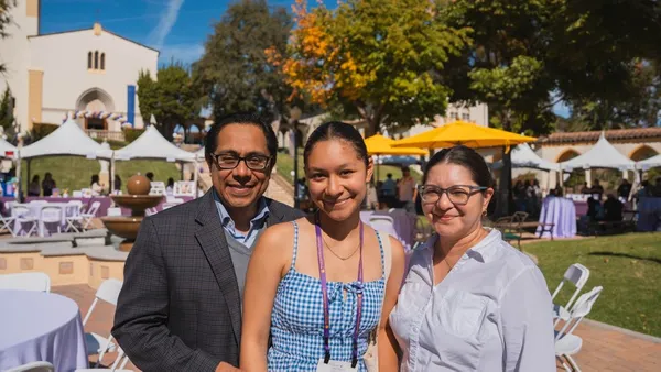 Prospective student and her parents at 2025 Fall Open House at Chalon.