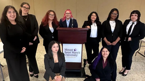 Members of the Moot Court team at Mount Saint Mary's University.