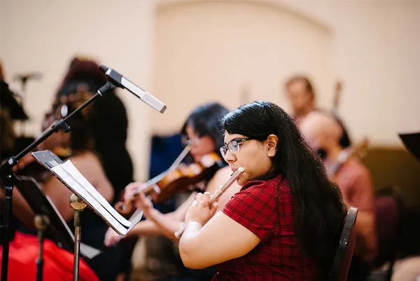 students playing the flute