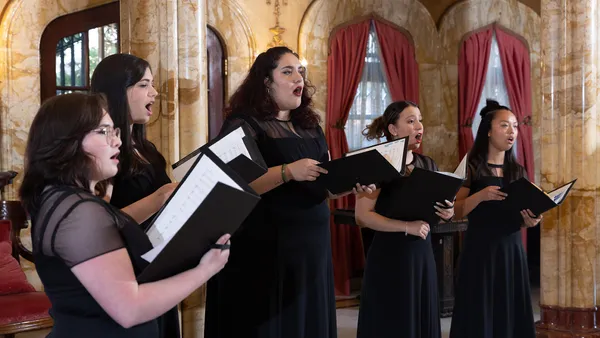students singing in choir