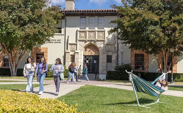 students walking outdoors at the chalon campus