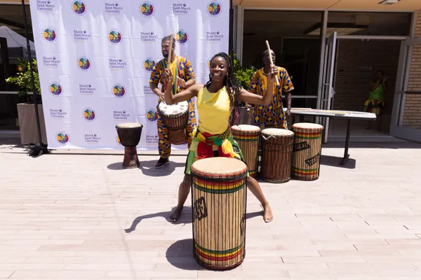 Woman performing at the 2022 Juneteenth Event at Mount Saint Mary's University.