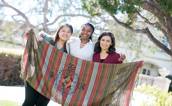 Mount students during a trip to Peru