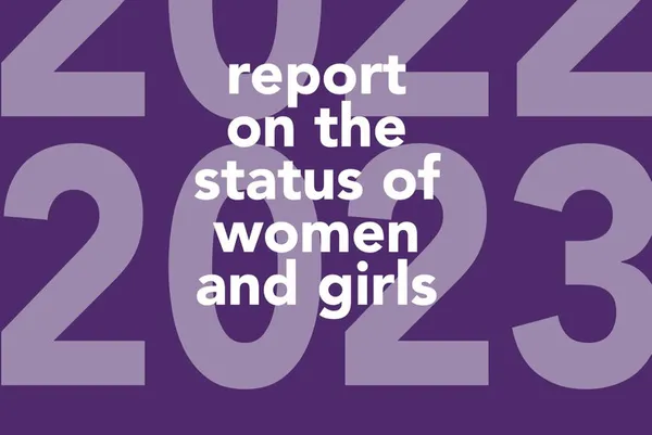 Picture of the words report on the status of women and girls