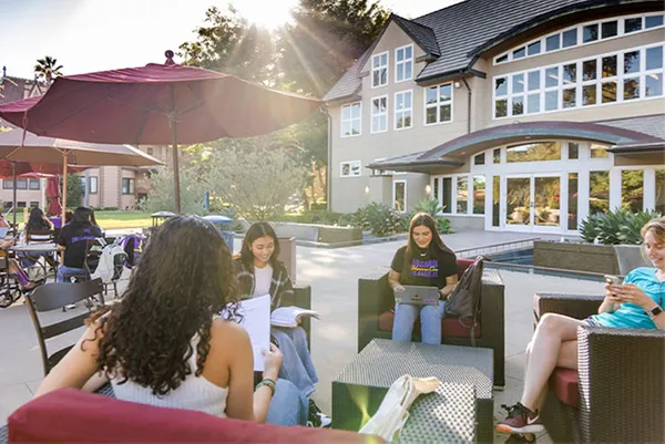 students working outdoors