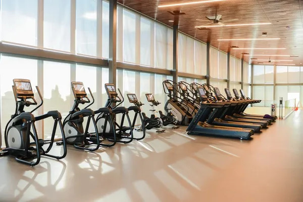 treadmills and exercise equipment in the wellness pavilion