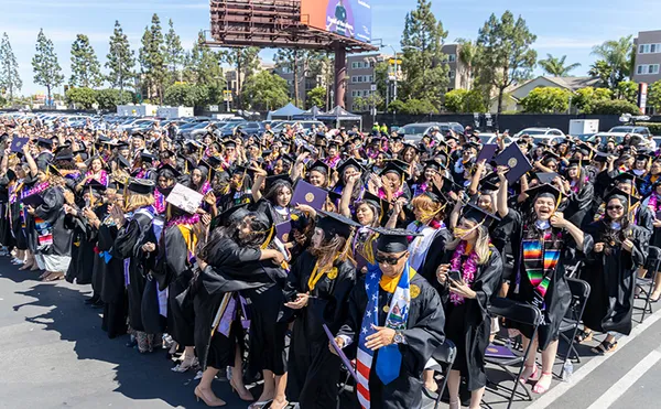 graduation ceremony of students in robes