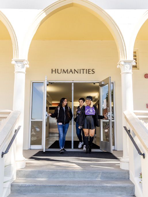 Students at Humanities Building