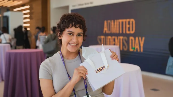 An admitted student shares her excitement at Admitted Students Day.